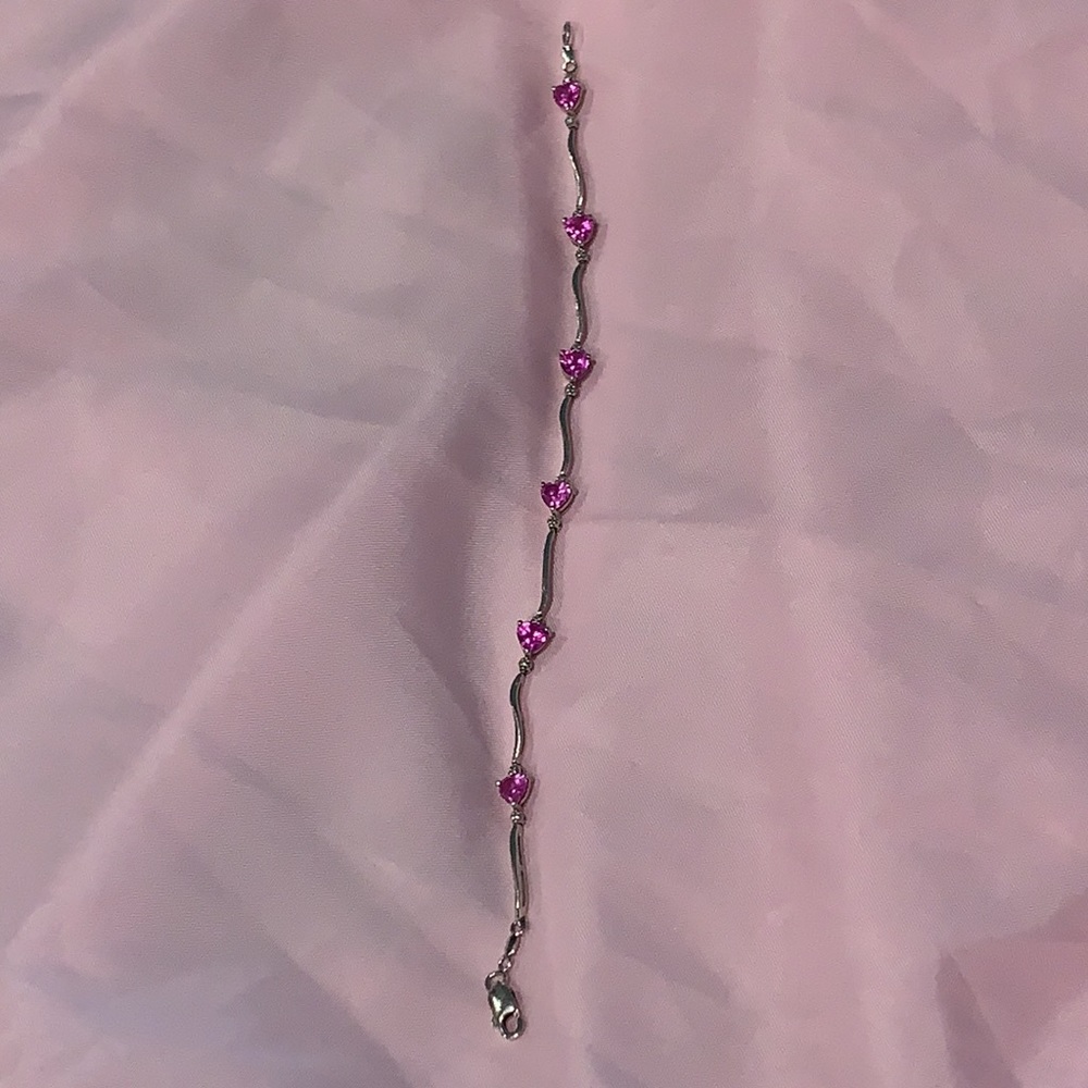 STERLING & GEM STYLE NEW ACCENT BRACELET TW=4.6g - Picture 3 of 7